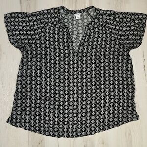 Old Navy  BohoGeometric V-Neck Tunic Blouse 100% Rayon Size Large